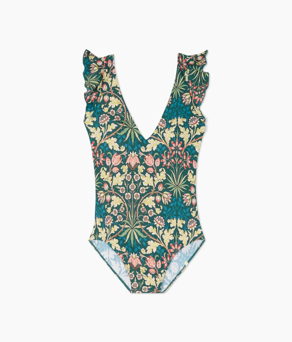 The Long Torso Ruffle Backflip - Hyacinth In Sunburst & Teal 4 The Long Torso Ruffle Backflip - Hyacinth In Sunburst & Teal - Image 4