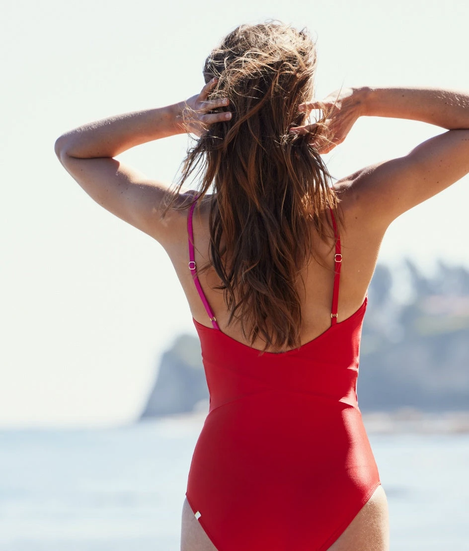 The Sea Breeze Cutout One-Piece - Lava & Hibiscus 5 The Sea Breeze Cutout One-Piece - Lava & Hibiscus - Image 5