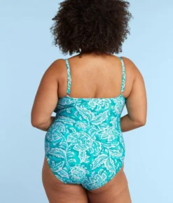 The Seascape Sweetheart One Piece - Batik In Seafoam & Harbor -Summer Salt Swim Store SeascapeSweetheartOnePieceBatikinSeaFoam HarborBack2