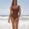 The Seascape Sweetheart One Piece - Mocha