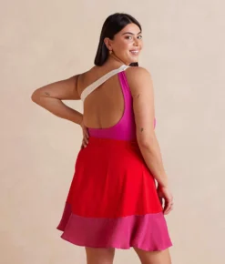 The Short Beach To Brunch Wrap Skirt - Lava & Hibiscus -Summer Salt Swim Store ShortBeachtoBrunchWrapSkirt Lava Hibiscus Back