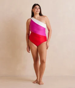 The Sidestroke - Lava & Hibiscus & White Sand -Summer Salt Swim Store Sidestroke Lava Hibiscus WhiteSand Front Full