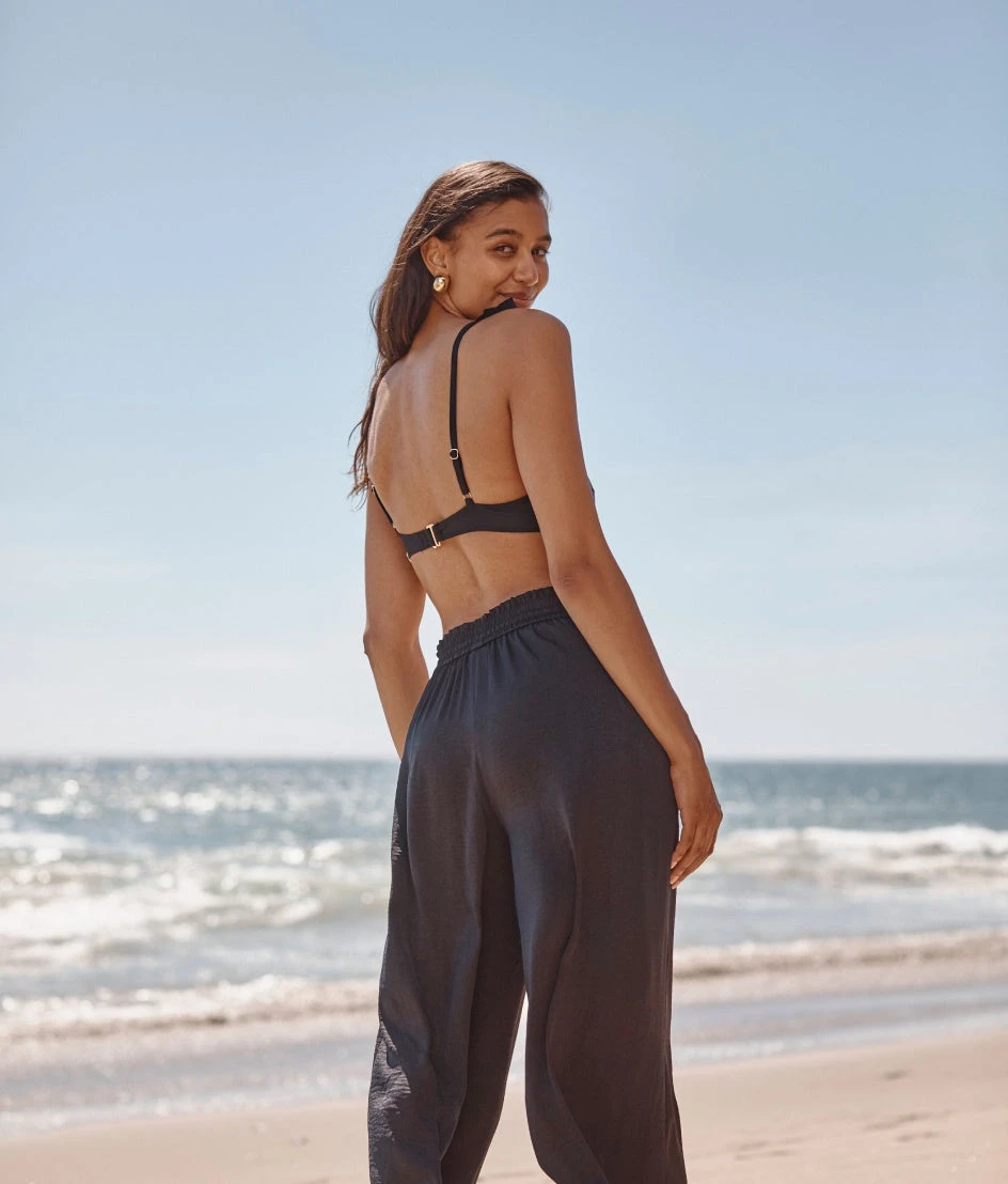 The Silky Luxe Palazzo Pants With Ties - Sea Urchin 1 The Silky Luxe Palazzo Pants With Ties - Sea Urchin
