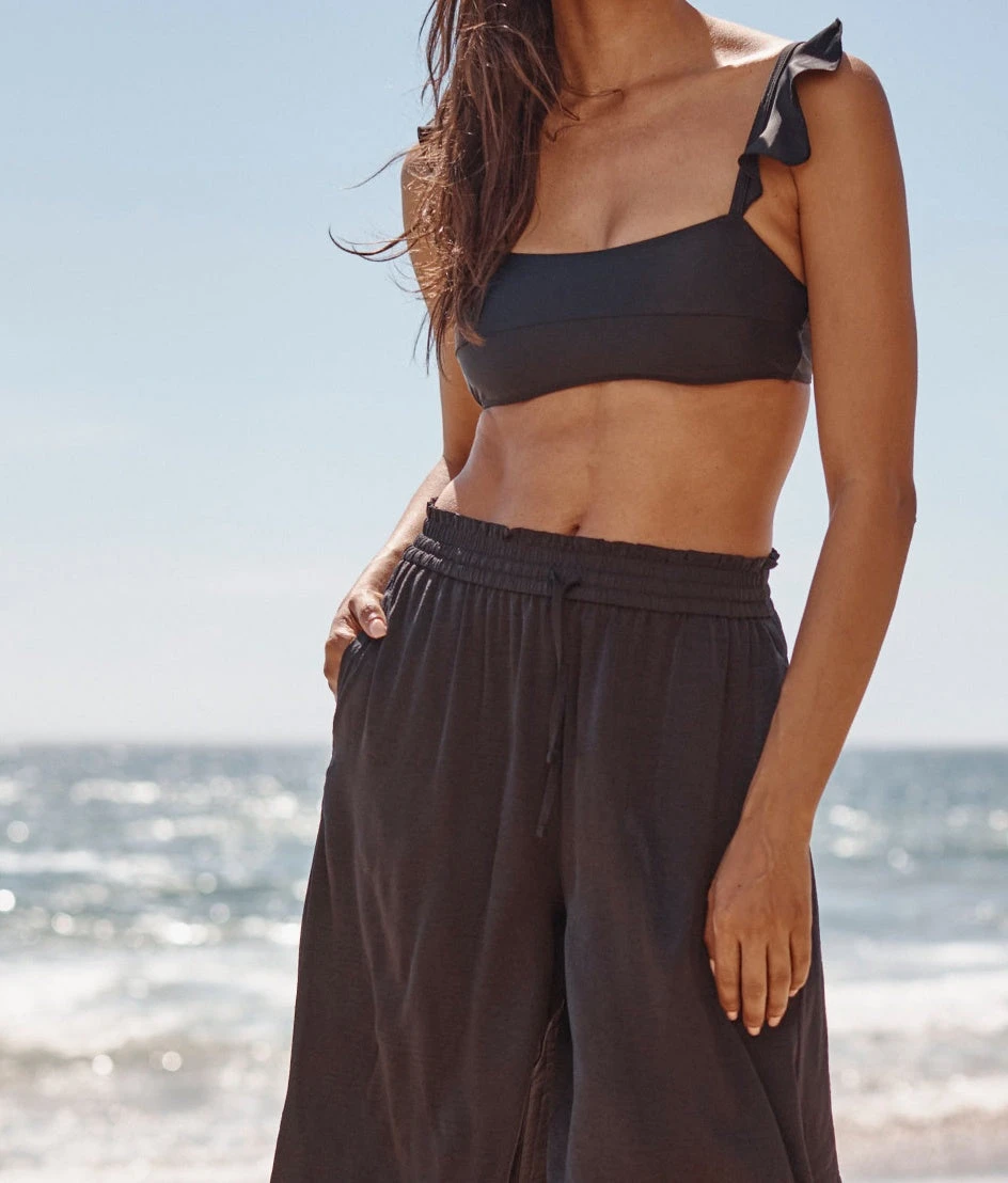 The Silky Luxe Palazzo Pants With Ties - Sea Urchin 2 The Silky Luxe Palazzo Pants With Ties - Sea Urchin - Image 2