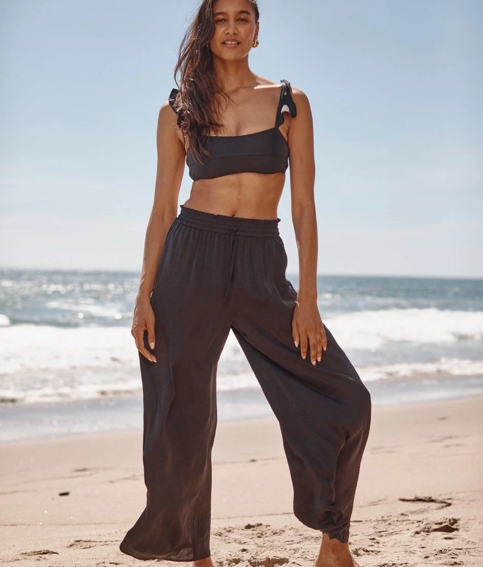 The Silky Luxe Palazzo Pants With Ties - Sea Urchin 3 The Silky Luxe Palazzo Pants With Ties - Sea Urchin - Image 3