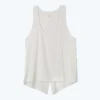 The Convertible Split Back Tank - White Sand
