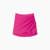 The Ruched Swim Skirt - Hibiscus