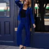 The Sustainable Velvet Collection Wide Leg Pant - Imperial