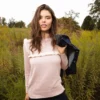 The Year-Round Crewneck Ruffle Sweater - Petal