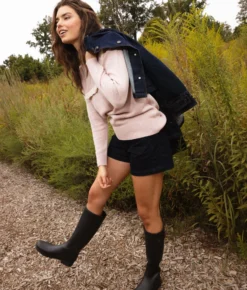 The Year-Round Crewneck Ruffle Sweater - Petal -Summer Salt Swim Store Year Round Crewneck Ruffle Sweater Petal 5