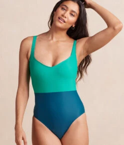 The Seascape Sweetheart One Piece - Seaglass & Seaweed
