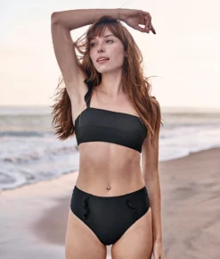 The Ruffle High Leg High Rise Bikini Bottom - Sea Urchin -Summer Salt Swim Store rufHLHRseaurchin1 ModelFront